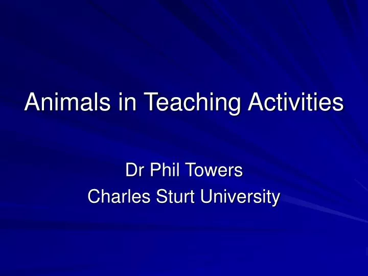 animals in teaching activities