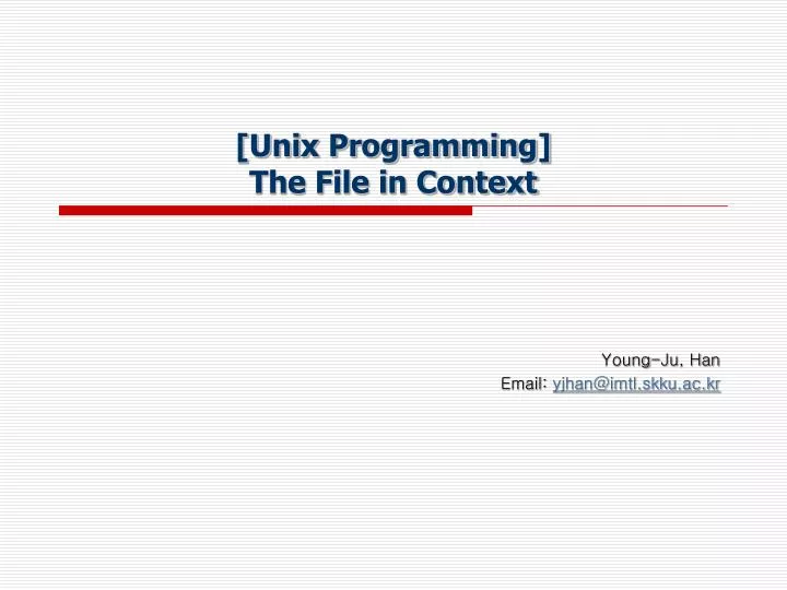 unix programming the file in context