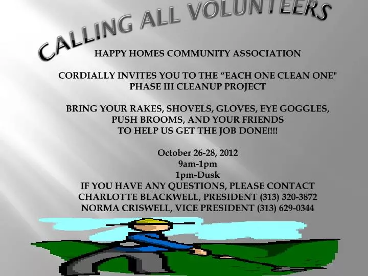 calling all volunteers
