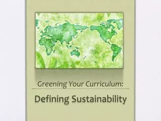 Greening Your Curriculum: