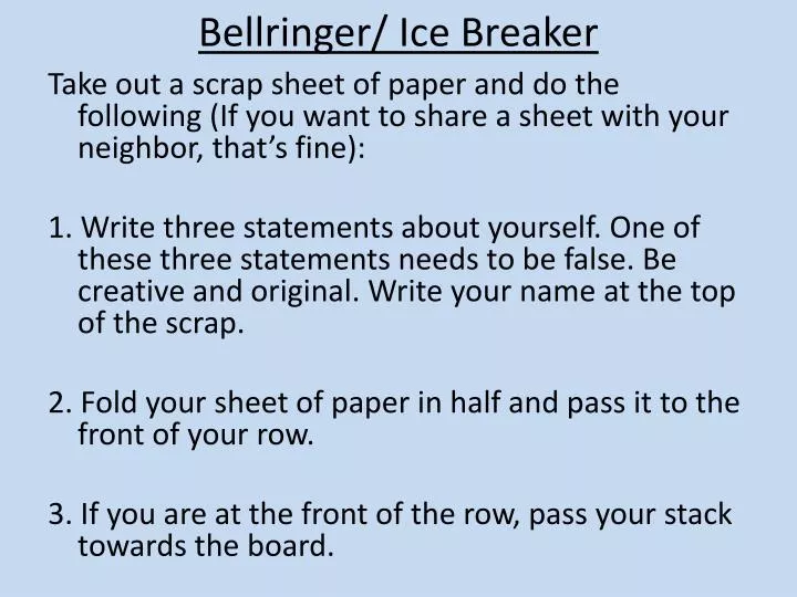 bellringer ice breaker