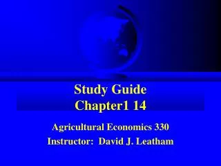 Study Guide Chapter1 14