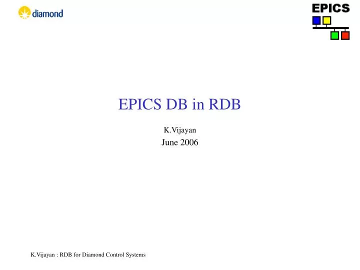 epics db in rdb