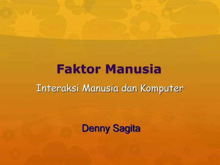 faktor manusia