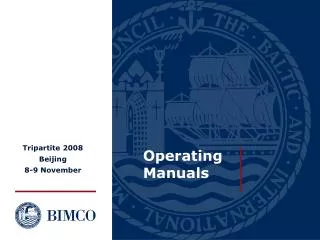 Operating Manuals