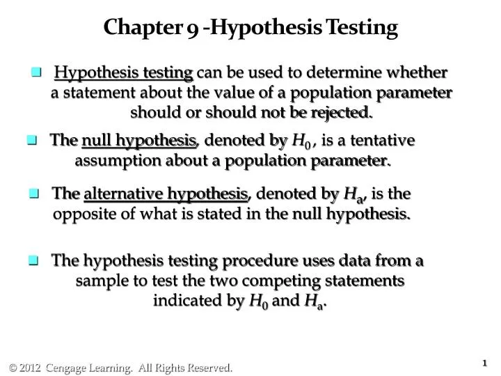 chapter 9 hypothesis testing