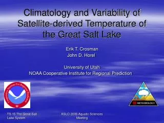 Climatology and Variability of Satellite-derived Temperature of the Great Salt Lake
