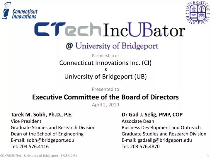 partnership of connecticut innovations inc ci university of bridgeport ub