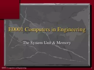 E0001 Computers in Engineering