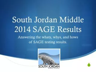 South Jordan Middle 2014 SAGE Results