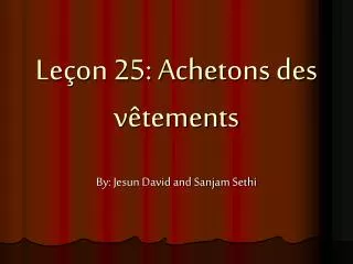 le on 25 achetons des v tements