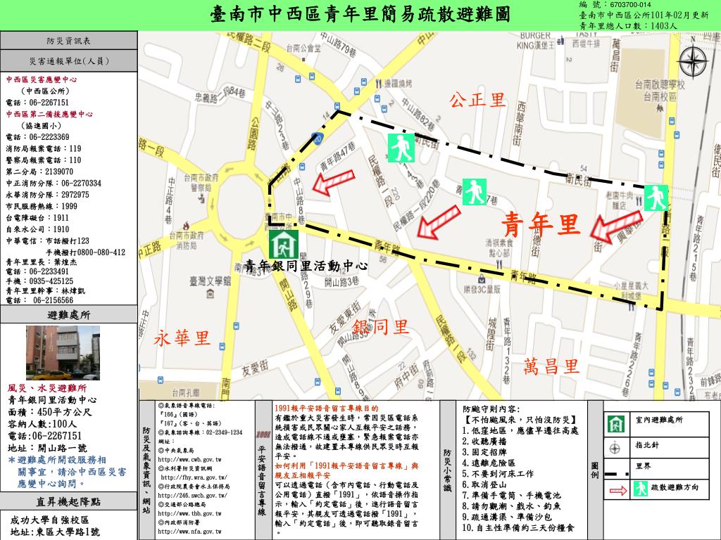 臺南市中西區青年里簡易疏散避難圖 - slide 1