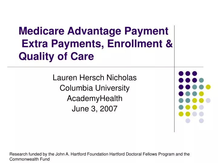 medicare advantage payment extra payments enrollment quality of care