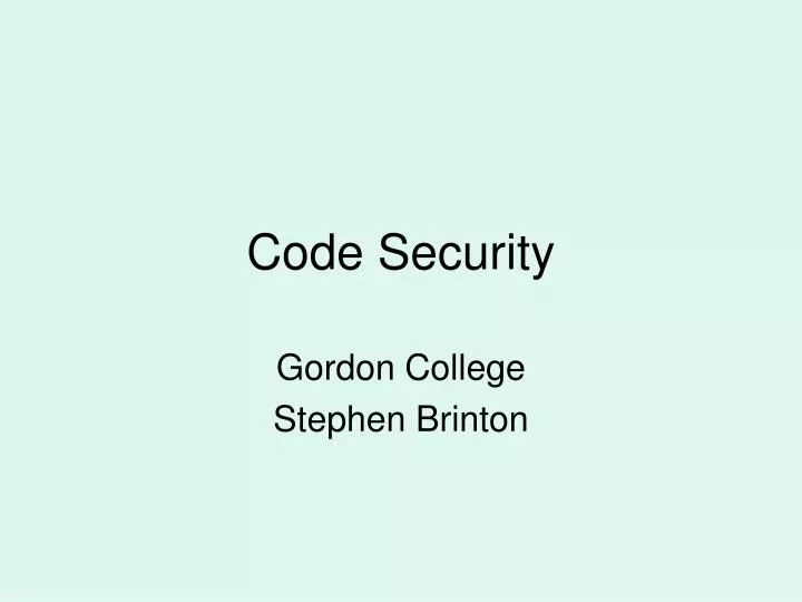 code security