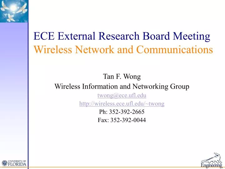 ece external research board meeting wireless network and communications