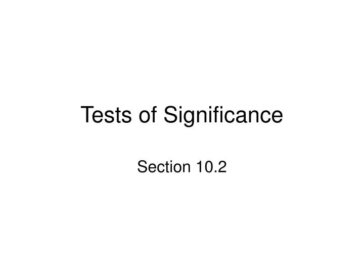 tests of significance