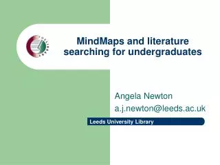 MindMaps and literature searching for undergraduates