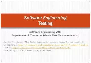 Software Engineering Testing