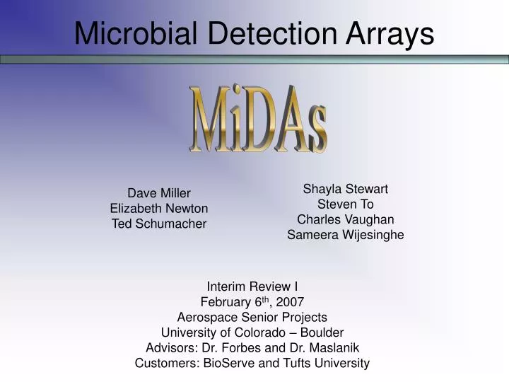 microbial detection arrays