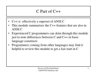 C Part of C++