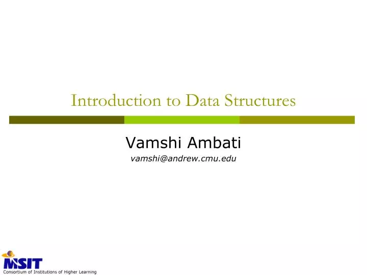introduction to data structures