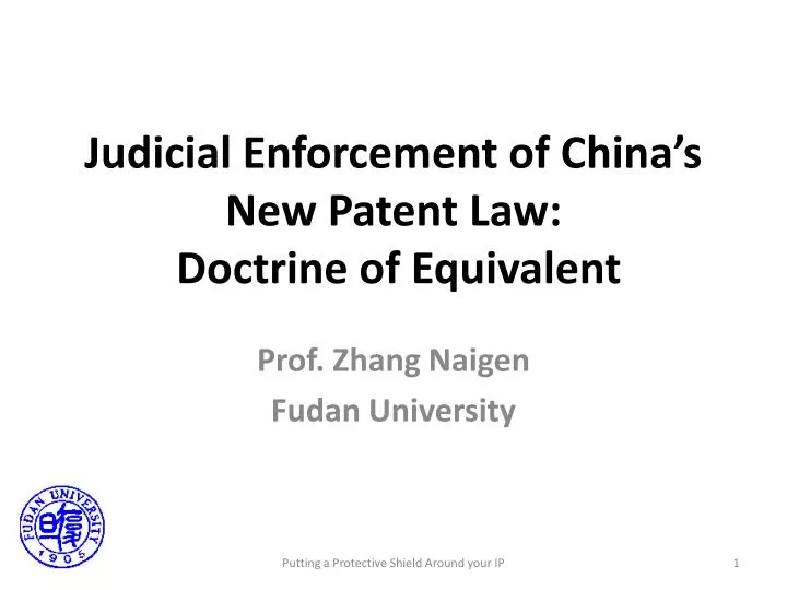 judicial enforcement of china s new patent law doctrine of equivalent