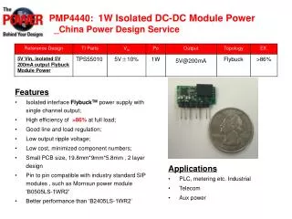 PMP4440: 1W Isolated DC-DC M odule Power _China Power Design Service