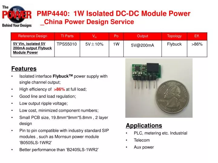 pmp4440 1w isolated dc dc m odule power china power design service