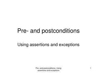 Pre- and postconditions