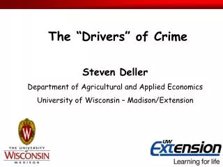 Steven Deller Department of Agricultural and Applied Economics