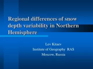 Regional differences of snow depth variability in Northern Hemisphere