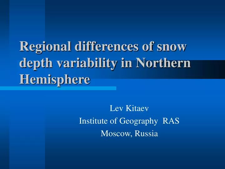 regional differences of snow depth variability in northern hemisphere