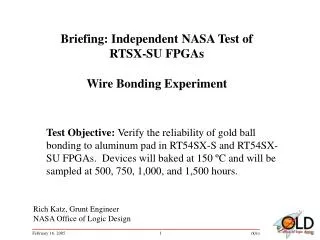 Rich Katz, Grunt Engineer NASA Office of Logic Design