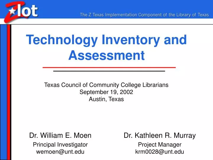 technology inventory and assessment