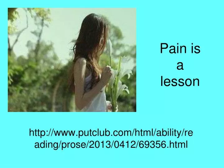 pain is a lesson