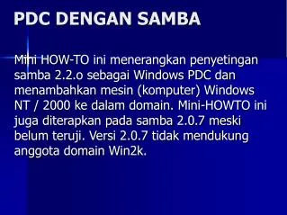 pdc dengan samba