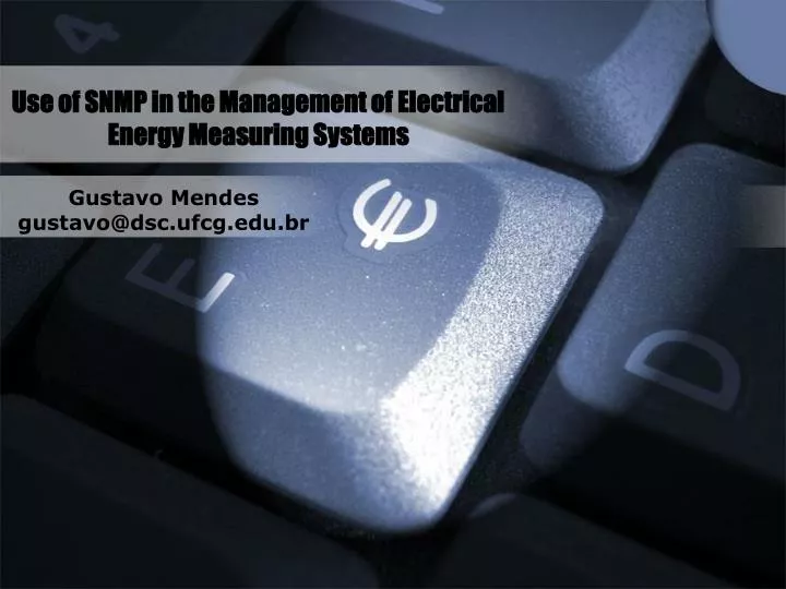use of snmp in the management of electrical energy measuring systems