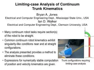 Limiting-case Analysis of Continuum Trunk Kinematics