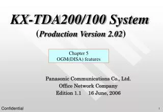 KX-TDA200/100 System ( Production Version 2.02 )