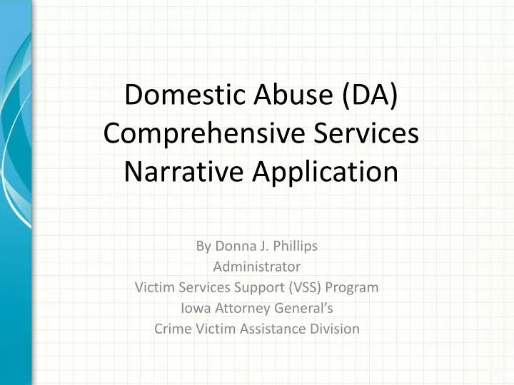 domestic abuse da comprehensive services narrative application