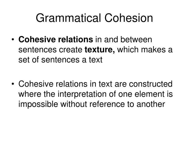 grammatical cohesion