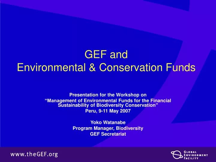 gef and environmental conservation funds
