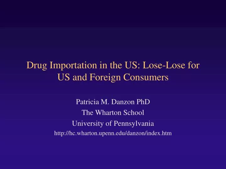 drug importation in the us lose lose for us and foreign consumers