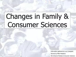 Changes in Family &amp; Consumer Sciences