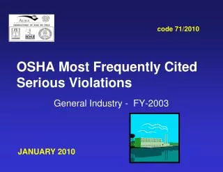 OSHA Most Frequently Cited Serious Violations