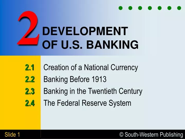 development of u s banking