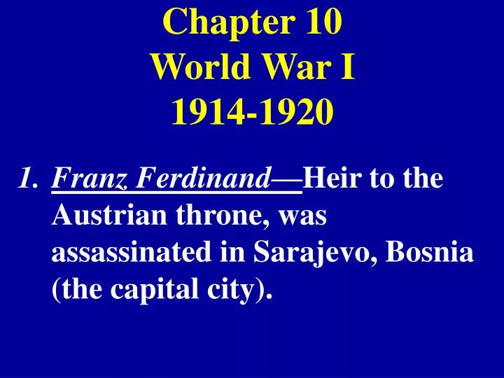 chapter 10 world war i 1914 1920