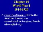 The Triggers and Consequences of World War I (1914-1920) - slide 1