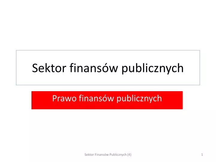 sektor finans w publicznych