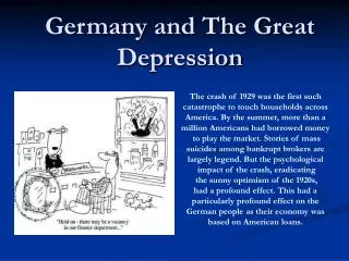 Germany and The Great Depression